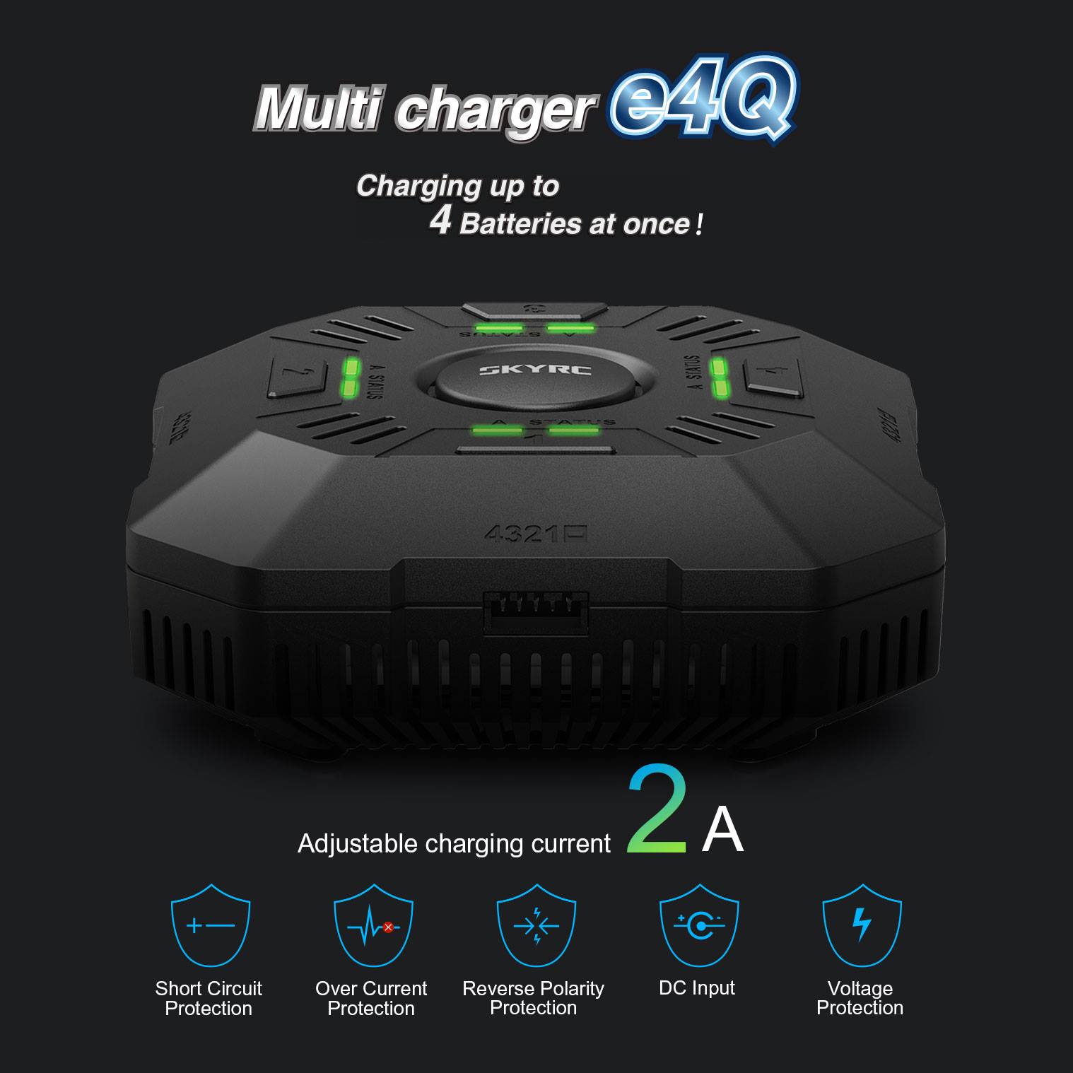 Charging up to 4 Batteries at once with SkyRC e4Q!