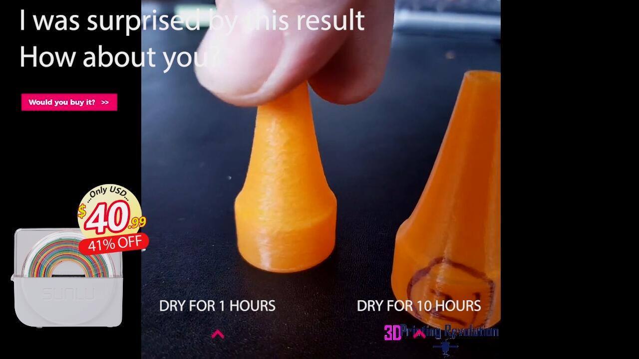 💡From this video you can clearly understand the printing effect and the effect comparison of different drying time after using S1 drying filament