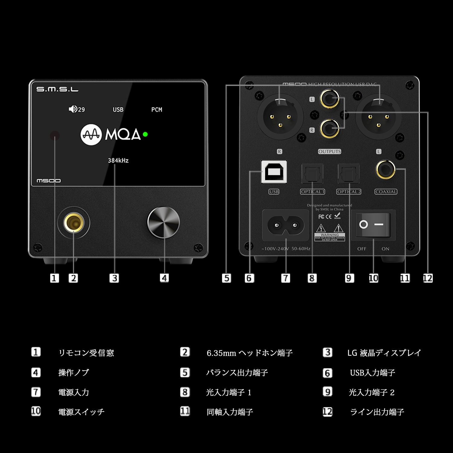 🥳新製品登場：S.M.S.L M500 MQAオーディオDAC＆ヘッドホンアンプ ▶️「ES9038PRO」DACを搭載