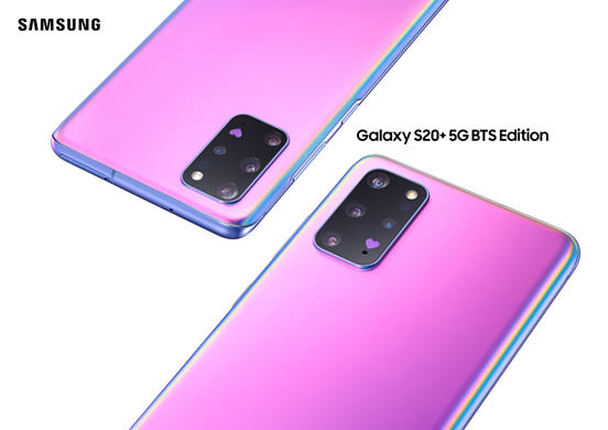 【💜「紫」愛你限定 l Galaxy S20+ 5G BTS Edition正式發售】 Galaxy S20+ 5G BTS Edition採用BTS嘅專屬應援色紫色，配合紫色玻璃同金屬機身設計，喺光影照射下仲會折射出金屬紫配色嘅獨特漸變效果，機背仲有紫色愛心圖案添，折射撩動起阿米們嘅小心心💜 ！ 阿米們仲唔快啲去三星專門店及指定特約零售商出機，一齊投入BTS嘅紫色心心世界💜！... 💜 而家買機，另外仲會附送A1尺寸精美海報，詳情請向店員查詢。數量有限，先到先得！ 建議零售價：