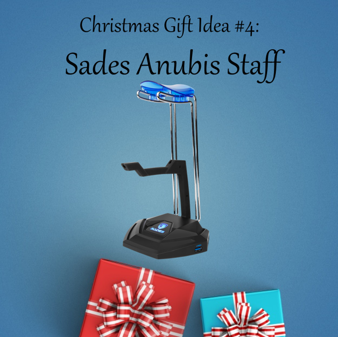 Christmas Gift Idea #4: Sades Anubis Staff Perfect for a friend who loves to put everything in order. Comes with a mouse bungee and 3 USB slots, this could be the best accessory for your friend's neat and tidy build. Get the #SadesAnubisStaff here:...