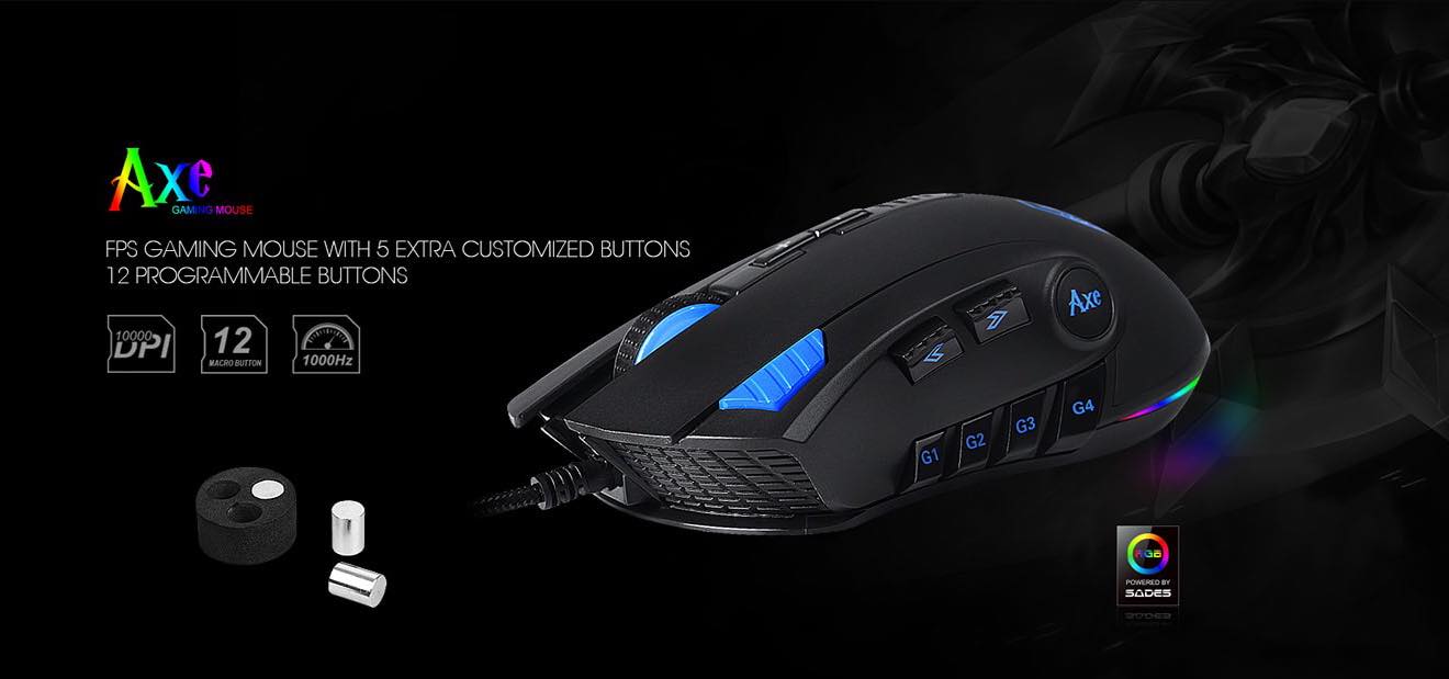 Swing the Axe and bring your FPS gameplay into a brand new level. Featuring five strategically-placed customizable buttons, this mouse could aid you to owning shooting rounds with ease. 🖱 Stylish RGB illumination