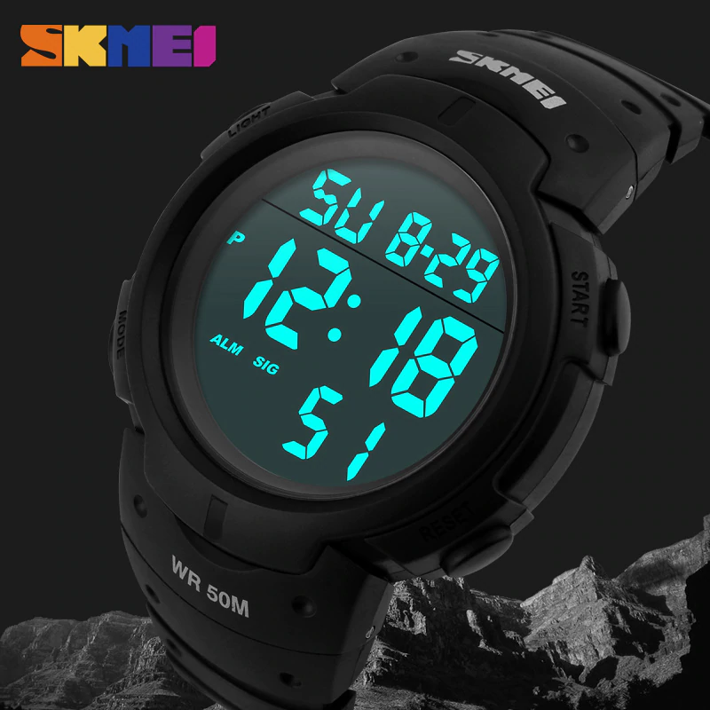 🔥 NEW PRODUCT ! NEW PRODUCT ⌚️ SKMEI Minimalism LED Digital Military Watch Water Resistant Alarm Day Date Stopwatch for Sports