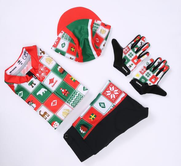 The Christmas cycling kits custom is available now.