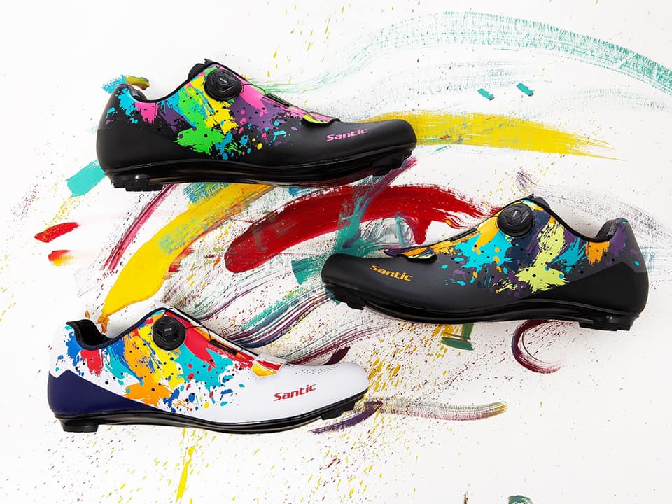 Picasso Road shoes, as the name suggests, is inspired by the great artist Pablo Picasso. Various painting colors mixes in three dominant color base, gray, black, and white.  #santic 