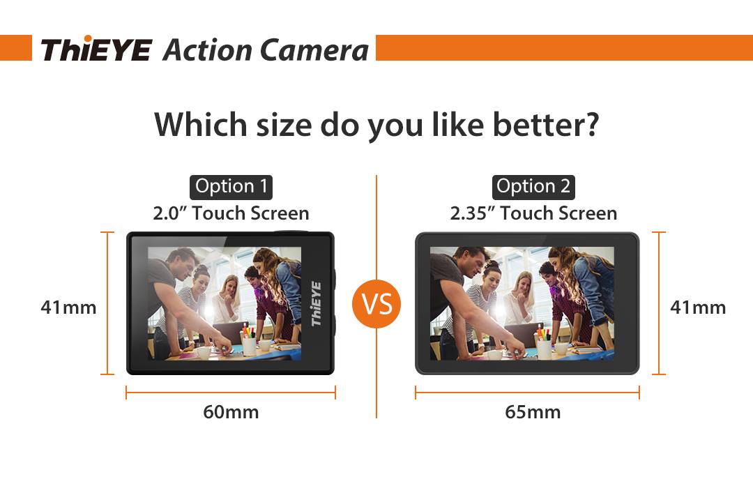 【ThiEYE Giveaway！！！】There are two size of action camera, one is 2.0” touch screen, the other is 2.35” touch screen. We are hosting a week long giveaway, please tell me which one do you like better?👊👊👊 Here’s how to win: