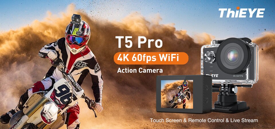 SUBSCRIBE TO GET COUPONS ThiEYE T5 Pro Real Ultra HD 4K 60fps Touch Screen WiFi Action Camera With Live Stream Remote Control underwater 60M Sport Camera ThiEYE i60+ 4K 30fps Full HD WiFi Remote Control Action Camera 60M Waterproof Sports video Camera 170 Degree Wide-angle cam