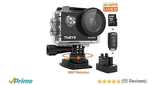 Do you know #ThiEYE 4K 60fps WiFi Action Camera T5 Pro? It features with touch screen, remote control & live stream, equips with EIS gyro stabilizer, auto low light, night lapse, slow motion, long exposure, distortion correction and so on.