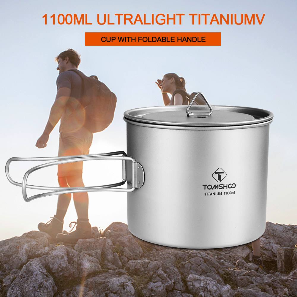 A high-quality pot will make your outdoor adventure more colorful. When tired, nothing compares to a bowl of hot soup. #TOMSHOO water cup is made of corrosion-resistant titanium material, lightweight and durable to use.