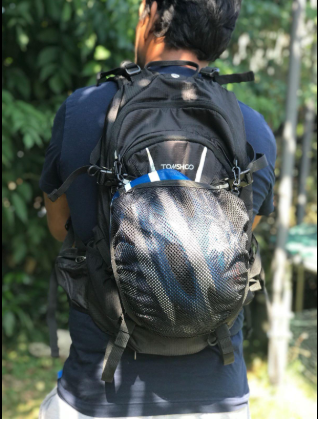 20L cycling backpack includes 1 spacious main compartment and many external pockets to provide roomy space for your belongings. Your helmet? do not worry! it has Mesh cover to hold your helmet. 