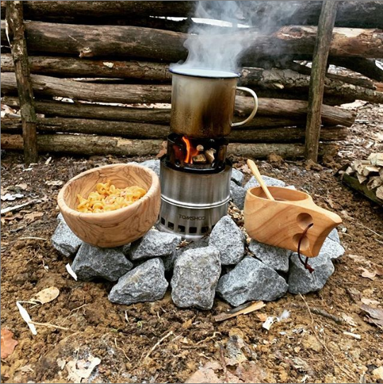 Stove, wood, fire, hot water, pasta. How about a cup of coffee?