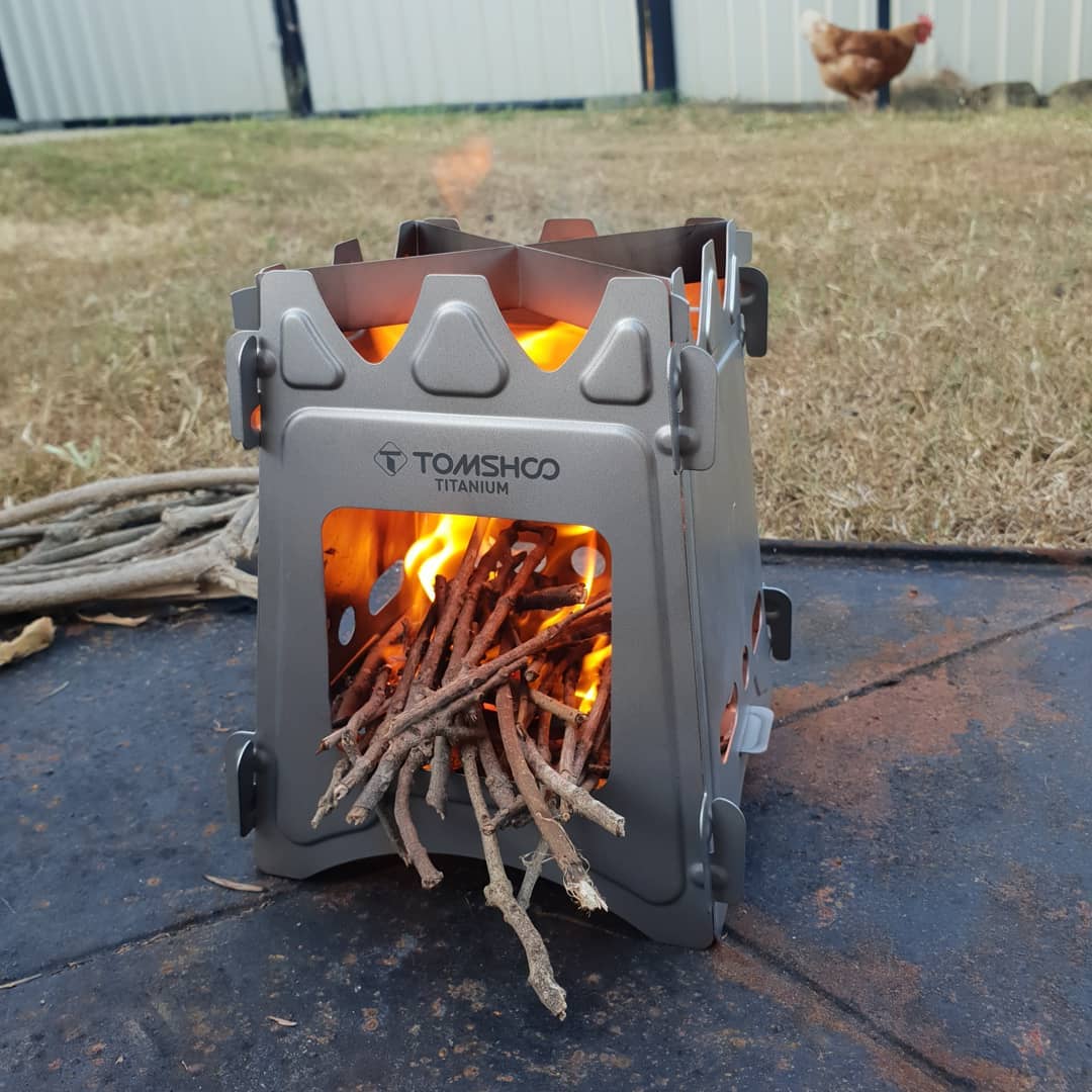 Grab a bunch of dry twigs and small branches, get the stove lit, Keep the fire burn, and you can have a hot cup of coffee or a hot meal in a few minutes.