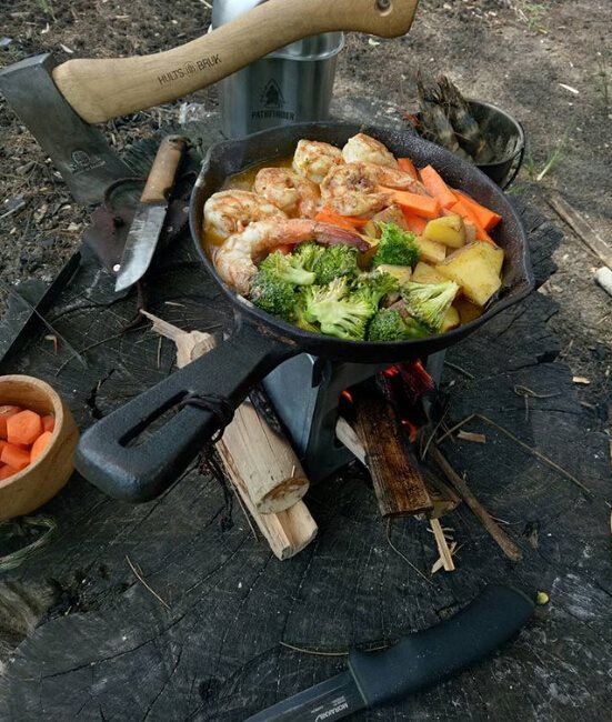 Portable Folding Lightweight Camping Wood Stove will give you enough heat to help you cook delicious dishes.