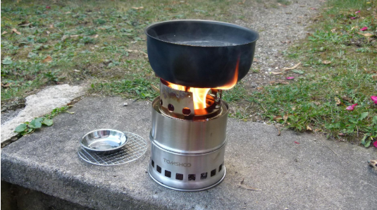 #TOMSHOO Portable Folding Windproof Wood Burning Compact Stainless Steel Alcohol Stove can be fired with small branches, pine cones and so on. These should be found in almost every area and therefore it can always be available on the way.