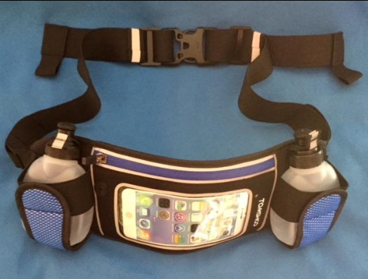 #TOMSHOO Lightweight Reflective Touch Screen Waist Hydration Running Belt is big enough to hold a phone, door key, tissues,  etc. 