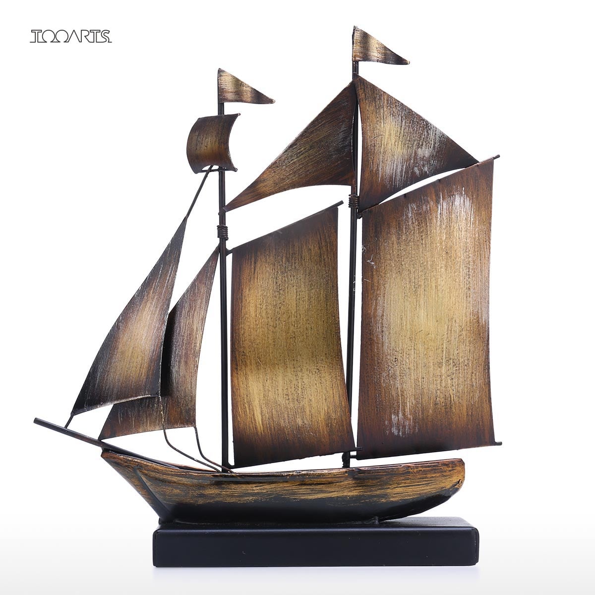 Antique mid-century sailboat ornament,⛵️ 🌊wrought iron decoration with vintage metal texture.⚓️ This is the perfect gift for sailing enthusiasts.😻