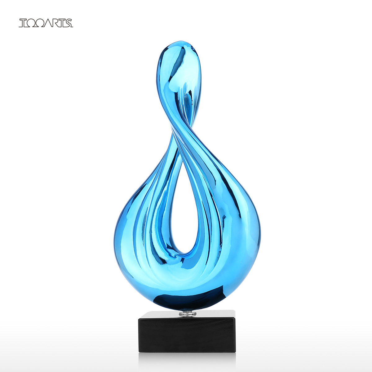 Originally designed abstract waterdrop💧resin sculpture with charming electroplated blue color 🧩.