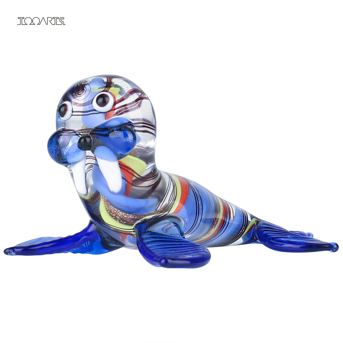 🌊Color walrus glass ornament gift wrapping desk deco 🌈Multicolor