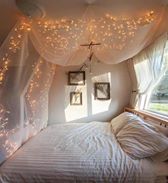 Amazing Canopies with String Lights Ideas Which make your bedroom looks like a fairytale🌟🌟🌟