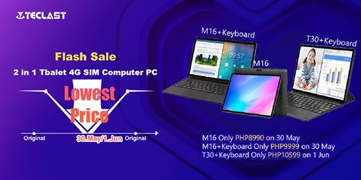 🙋‍♂️PHP2000 off for Teclast M16 2 in 1 Laptop 4GB+128GB with Keyboard