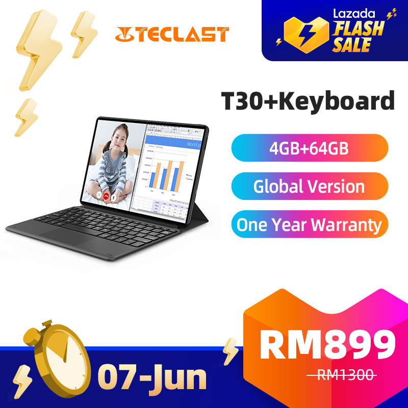 🙋‍♂️#FlashSale 31% off for flagship device T30 + FREE Keyboard) (7th June 00:00-23:59) on lazada.my