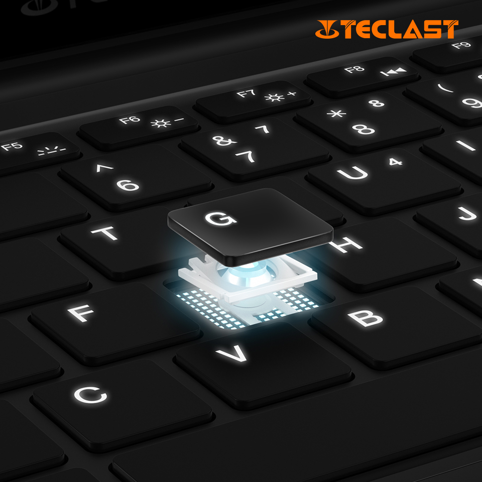 Are you staying up at night working on your laptop? Teclast F7Plus has a soft backlit keyboard that stops you from being “night blind” in the dark. 🤓And its concave keycaps make your fingers clicking on the keyboard as comfortable as sitting on a sofa. 😝