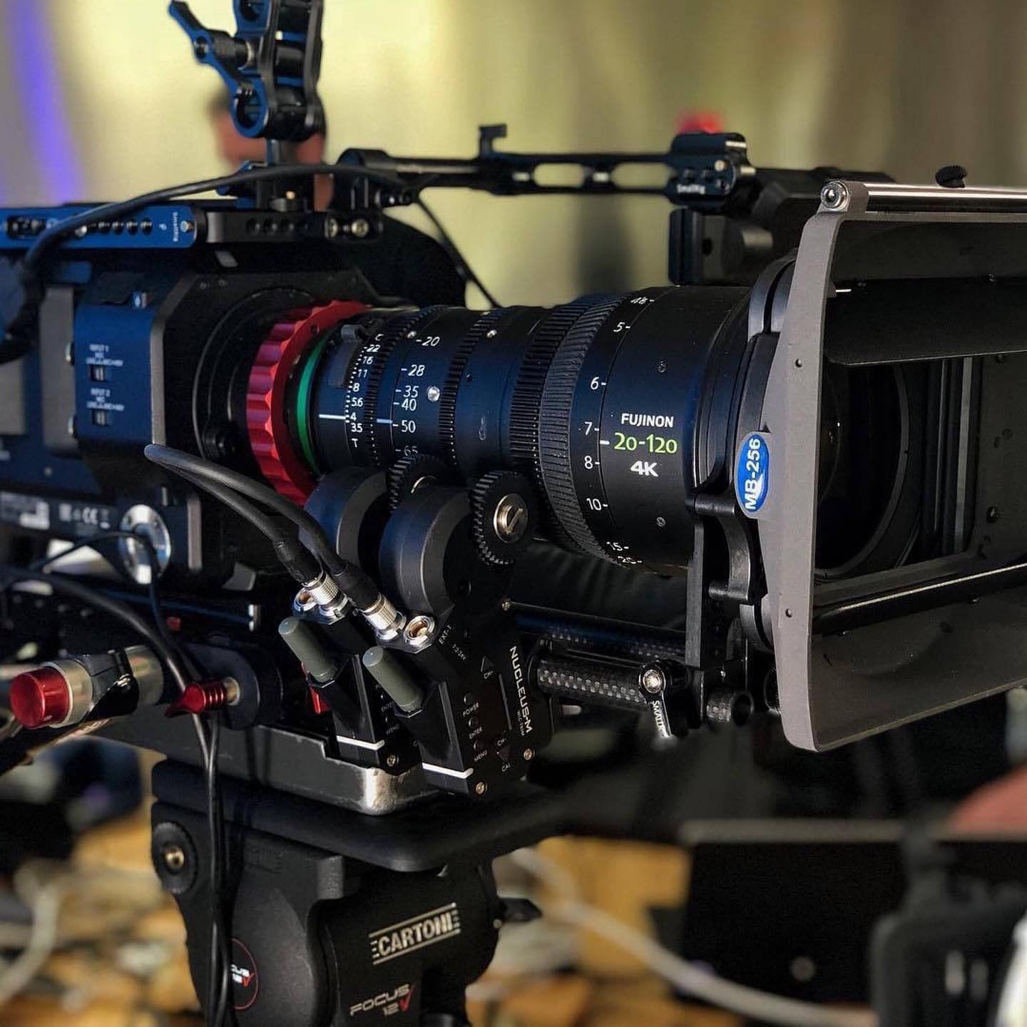 @emojimediauk is ready for action: SONY FS7 w/FUJINON 20-120 4K mounted on CARTONI FOCUS 12 with Tilta Nucleus-M!