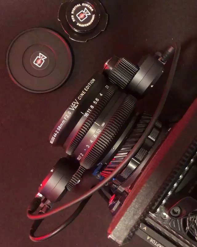 Full control for new @ironglassadapters lenses with @tiltamax thick gear custom mod. The Tilta Nucleus-M motors are pulling focus and iris on the new Helios 44-2 VLFV rehousing! 