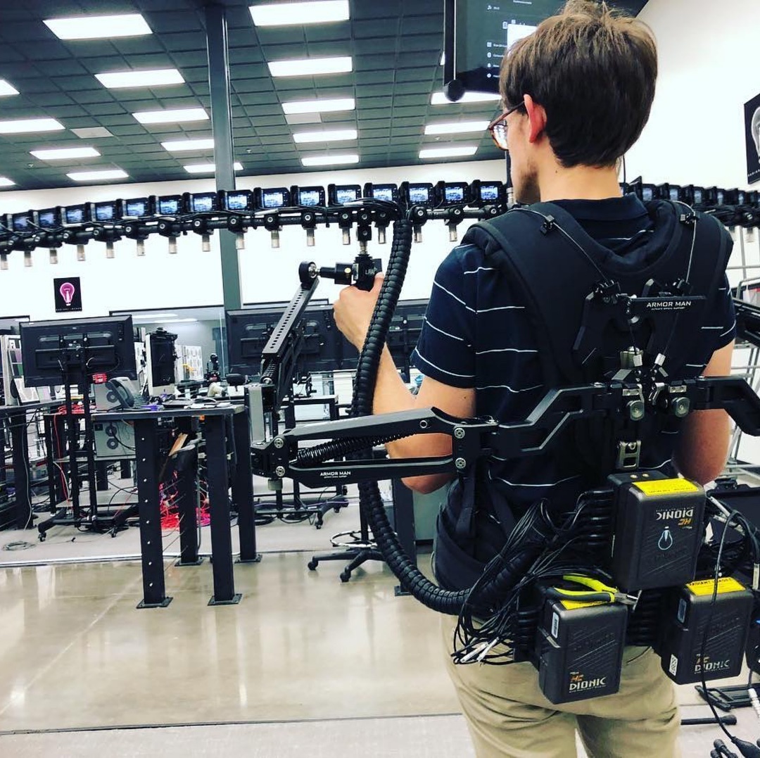 Radiant’s Radius bullet time system utilizing 40 Sony RXO cameras with our proprietary fully automated download, frame sync, auto image sequence bullet time system all held up by Tilta’s Armor-Man 2.0!