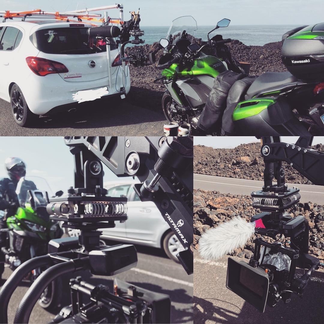 Our man Gaz rolling with the Tilta Arm, Tilta Nucleus-M, Canon C200, Atomos Sumo 19, Bright Tangerine Misfit Atom & Freefly Movi Pro on location in Tenerife 😎 Another satisfied customer! 🎥 🏍 