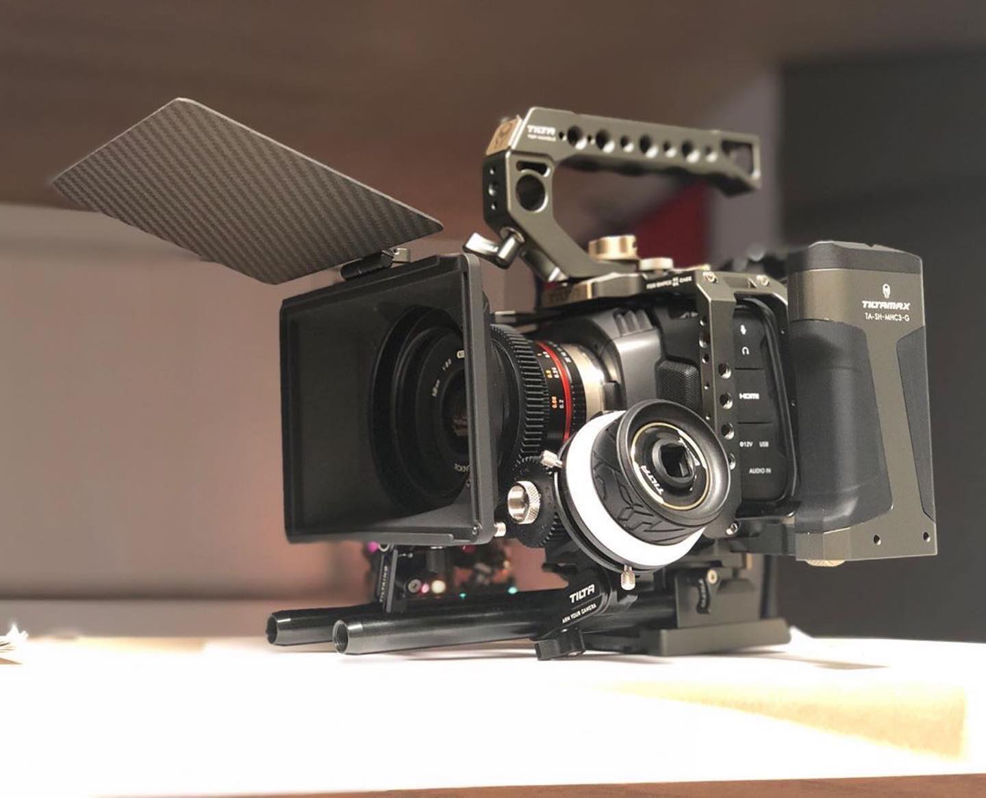 I am now the proud owner of a Black Magic Pocket Cinema Camera 4K with Tilta Cage, Tilta Mini Follow Focus, and Tilta Mini Mattebox! 