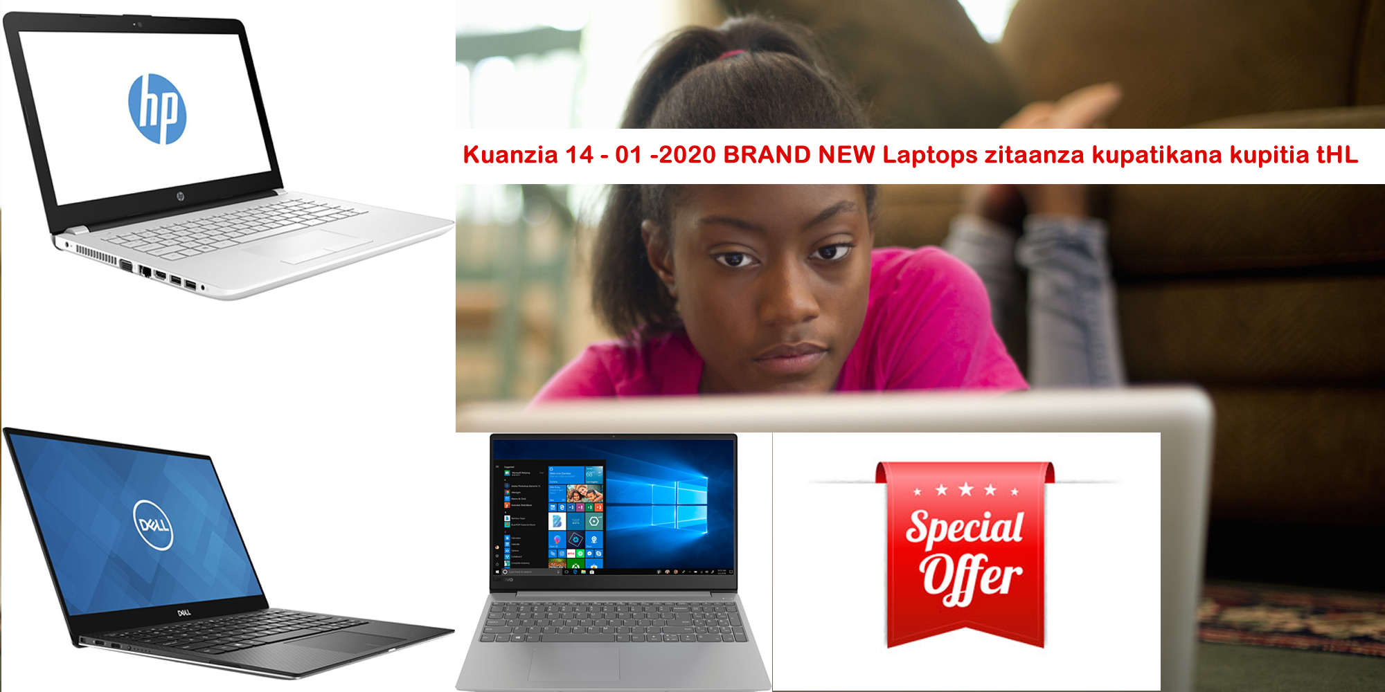 Brand New Laptops: Kuanzia Jumanne tarehe 14/01/2020 watumiaji na wadau wengine wa tHL wataanza rasmi kujipatia laptops mpya za aina ya HP, DELL na Lenovo kupitia tHL kwa bei nafuu sana na zenye uwezo mzuri na warrant ya uhakika ya mwaka mzima. Hii itawawezesha watumiaji wa mfumo wa tHL Accounting na wafanyabiashara wengine kuratibu biashara zao kirahisi na kisasa. Pia itawawezesha watumiaji wa tHL app kupata masomo ya Vyuo, Secondary na Primary kirahisi.