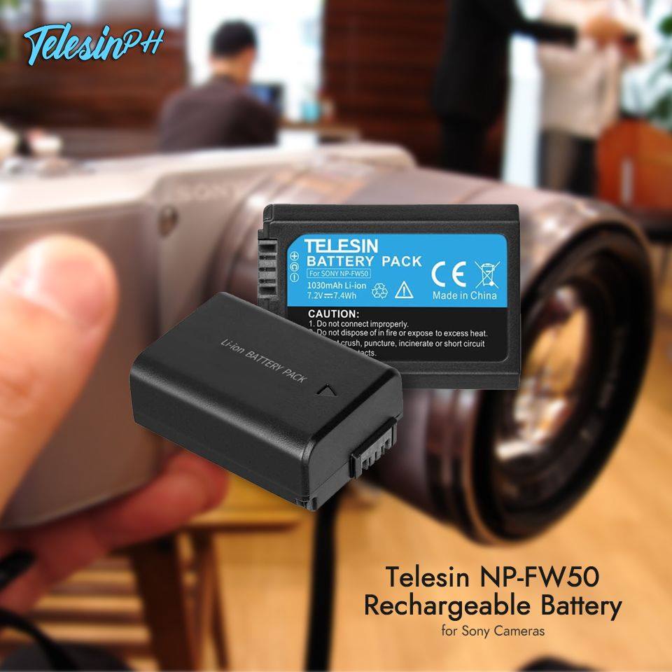 Get yourself a Telesin NP-FW50 Rechargeable Battery for your Sony Cameras, Because more battery means more fun! Get it here www.tomtop.com for only ₱599❗️  🔋 High Quality Battery: Built-in Grade A Battery Core to ensure high performance and long battery life.