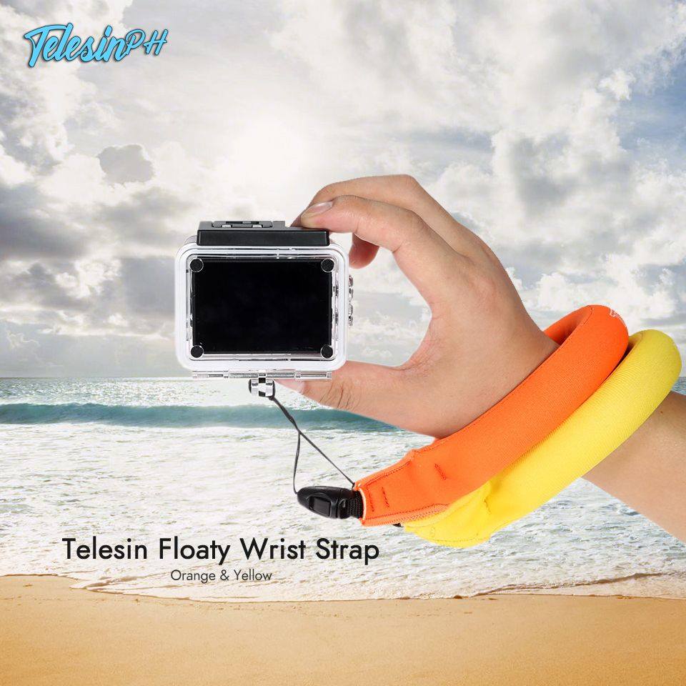 Secure your action cameras from falling into the ocean with Telesin Floaty Wrist Straps. It comes with Yellow and Orange colors to easily spot on the water and made of soft foam-filled neoprene for your comfort. >> www.tomtop.com --