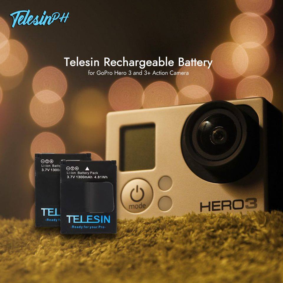 Telesin Rechargeable Battery for your GoPro Hero 3 and 3+.