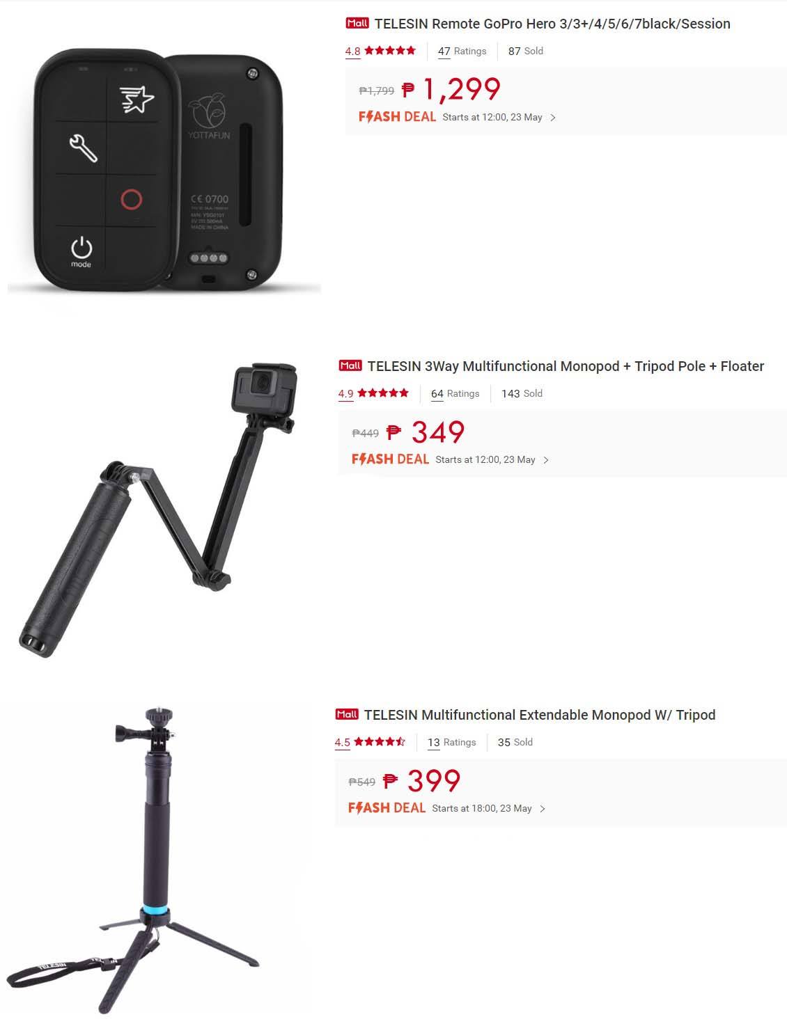 Electronic Sale - May 23, 2019!  TELESIN Remote GoPro Hero