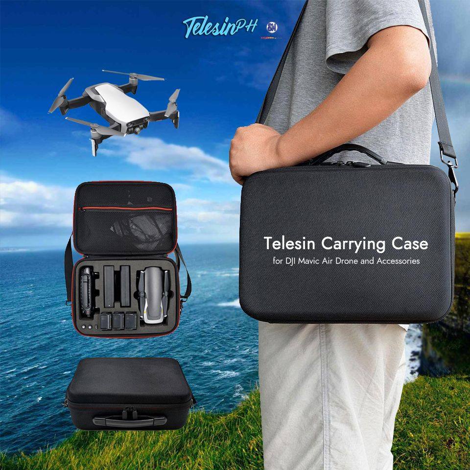 The best companion of your DJI Mavic Air is a Telesin Carrying Case that can protect your drone while traveling and carrying it with all of its accessories that perfectly fit in this case. Due to the good layout of the protective foam design inside, your drone and accessories will be stored securely and stably without issues.