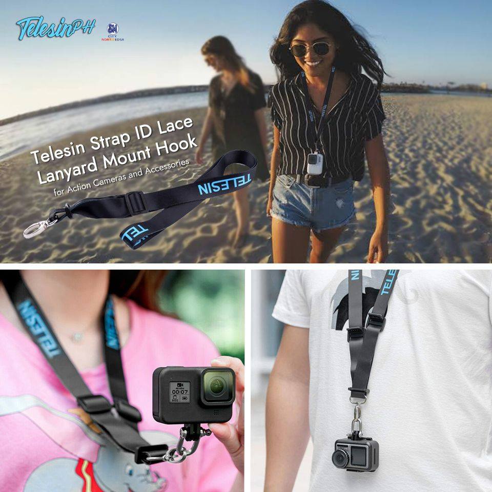 Never miss a once in a lifetime event with Telesin Telesin Strap ID Lace Lanyard where you can always have your action camera with you all the time.  It is made of strong, durable nylon and the buckle is made of stainless steel with the screws to hold your camera firmly so they will last a lifetime.