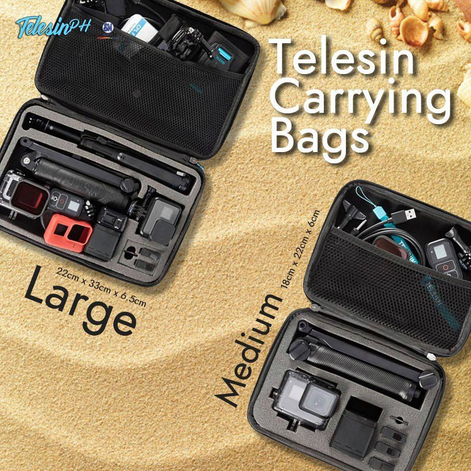 Pack Light or Go Big, There's no in-between with Telesin Carrying Bags. Choosing the right Carrying Bag is not just to help you Optimize your Device and Accessories but also gives you the Best Travel Experience Ever! Get them here: 