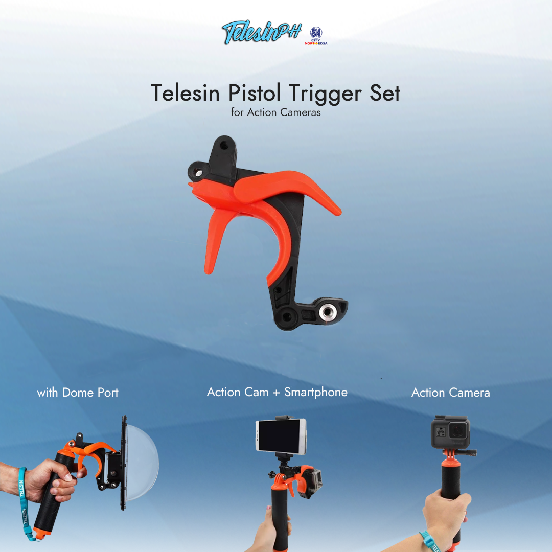 Telesin Pistol Trigger Set lets you take photos/video conveniently using only one hand. A 2-in-1 accessory where you can use it with your Telesin Dome Port, Action Camera, and with your Smartphone.  Complete set of accessory for you to enjoy more of your adventures! Get it here: www.tomtop.com ❗️ --...