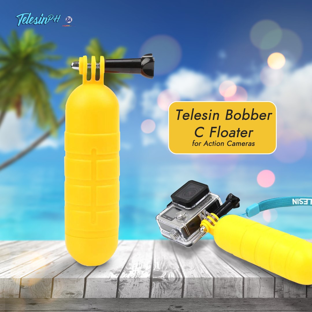 Prevent your Action Camera from sinking into the ocean by staying afloat with Telesin Bobber C Floater. It keeps your action cam floating and visible from its bright color. Small, light in weight but durable enough to withstand extreme water sports. Get it here for only ₱149! Web: www.tomtop.com