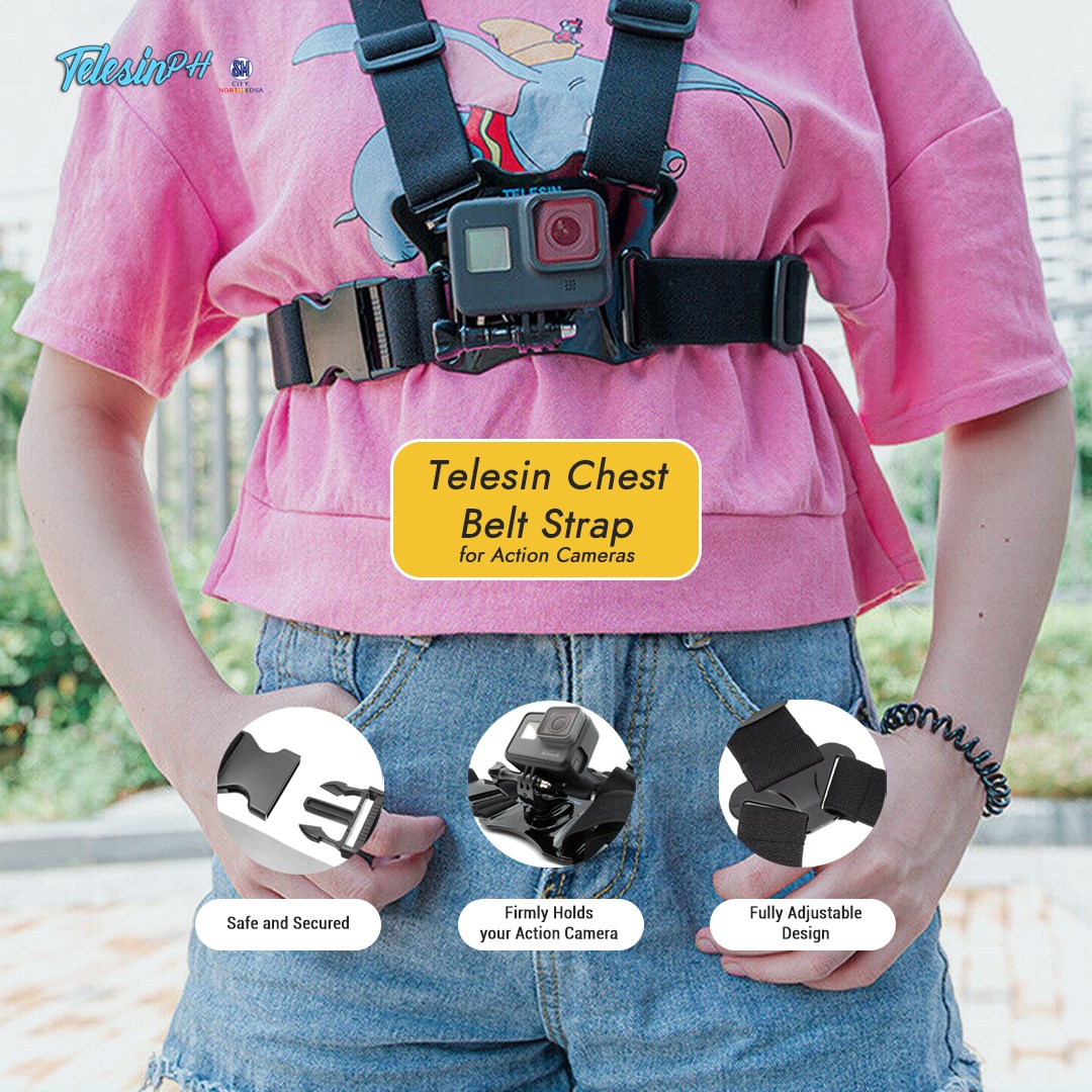 Looking for a Comfortable and Fully-Adjustable Strap? Try this Telesin Chest Belt Strap with your action camera and use it to your next adventure.  Get it here for only ₱299! Web: www.tomtop.com