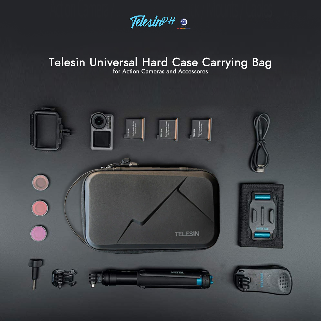 Next time you plan to have an adventure, Make sure to have a Telesin Universal Hard Case Carrying Bag for you to bring all your photography essentials like Action Camera and its Accessories; Safe and Sound to your next destination. Get it here for only ₱499