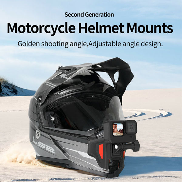 Second generation motorcycle helmet mounts, from high-grade materials, better shooting angle, adjustable angle design 🏍⛑ 📌Moth appearance design