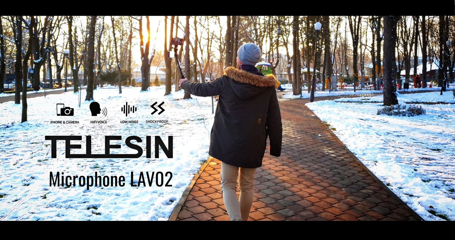 Telesin Pro-Grade Wearable Lavalier Lapel Microphone 