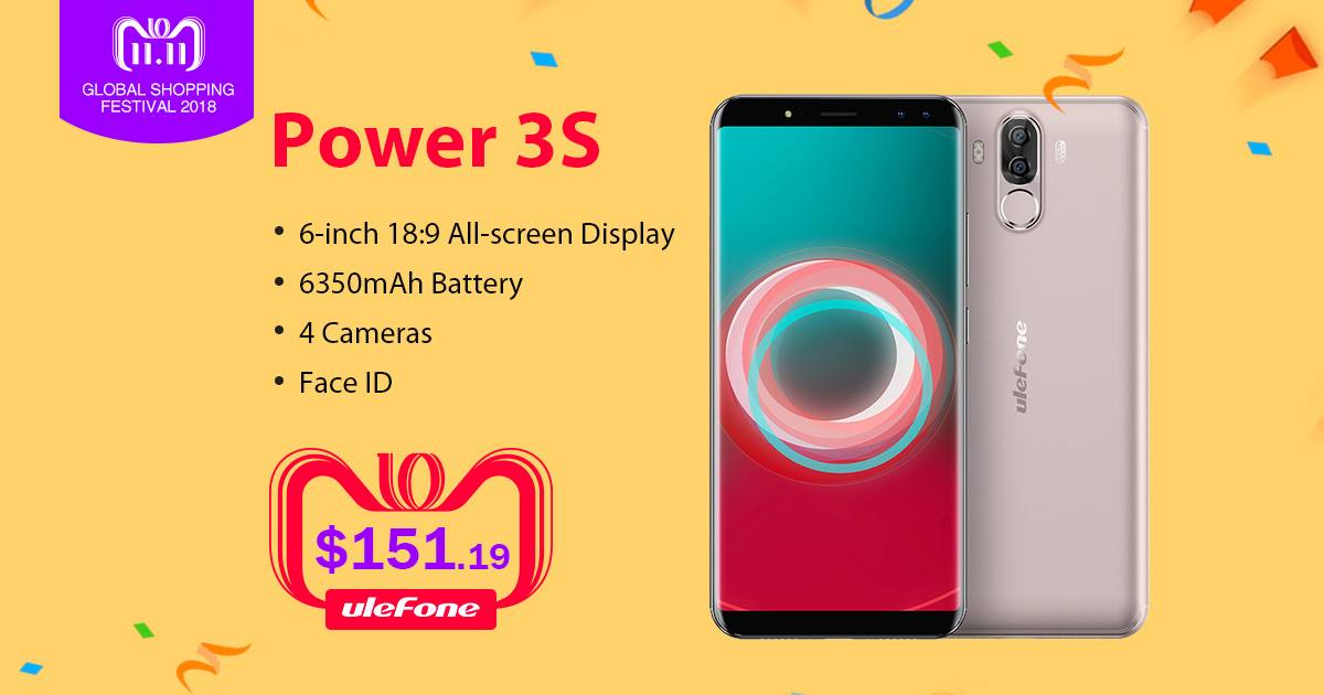 🏆🏆🏆Top Recommendation For 11.11 Aliexpress Global Festival- Ulefone Power 3S.