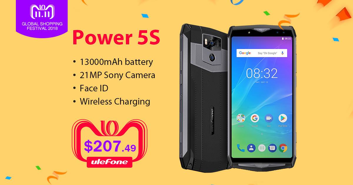 🏆🏆🏆Top Recommendation For 11.11 Aliexpress Global Festival- Ulefone Power 5S.