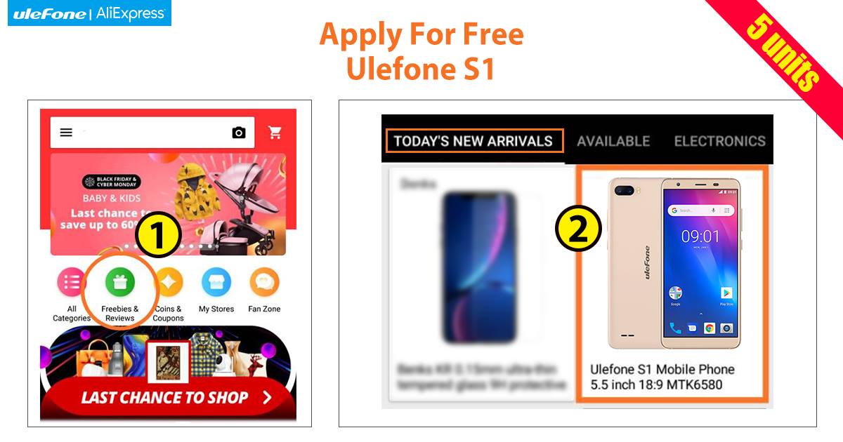 Ulefone S1 GIVEAWAY on Aliexpress.