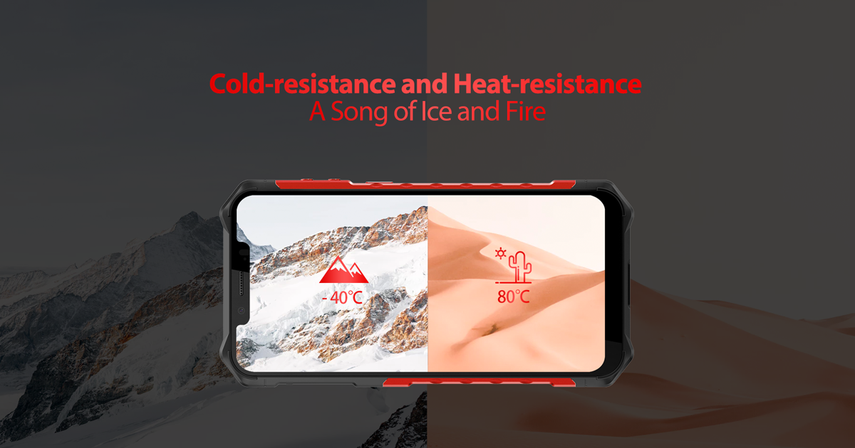 Ulefone Armor 6 is quite tough and solid due to its structure, components, stable TPU and metal frame. It can stand without any harm between -40℃ to 80℃ while in shutting down mode, and work normally between -20℃-60℃.