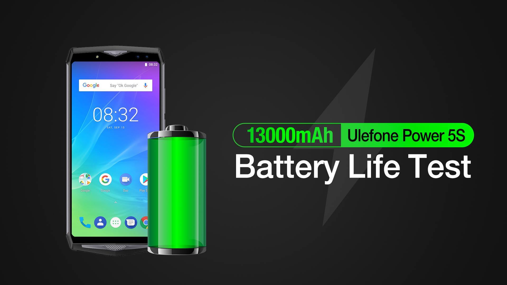 13000 mAh Ulefone Power 5S Battery Life Test.